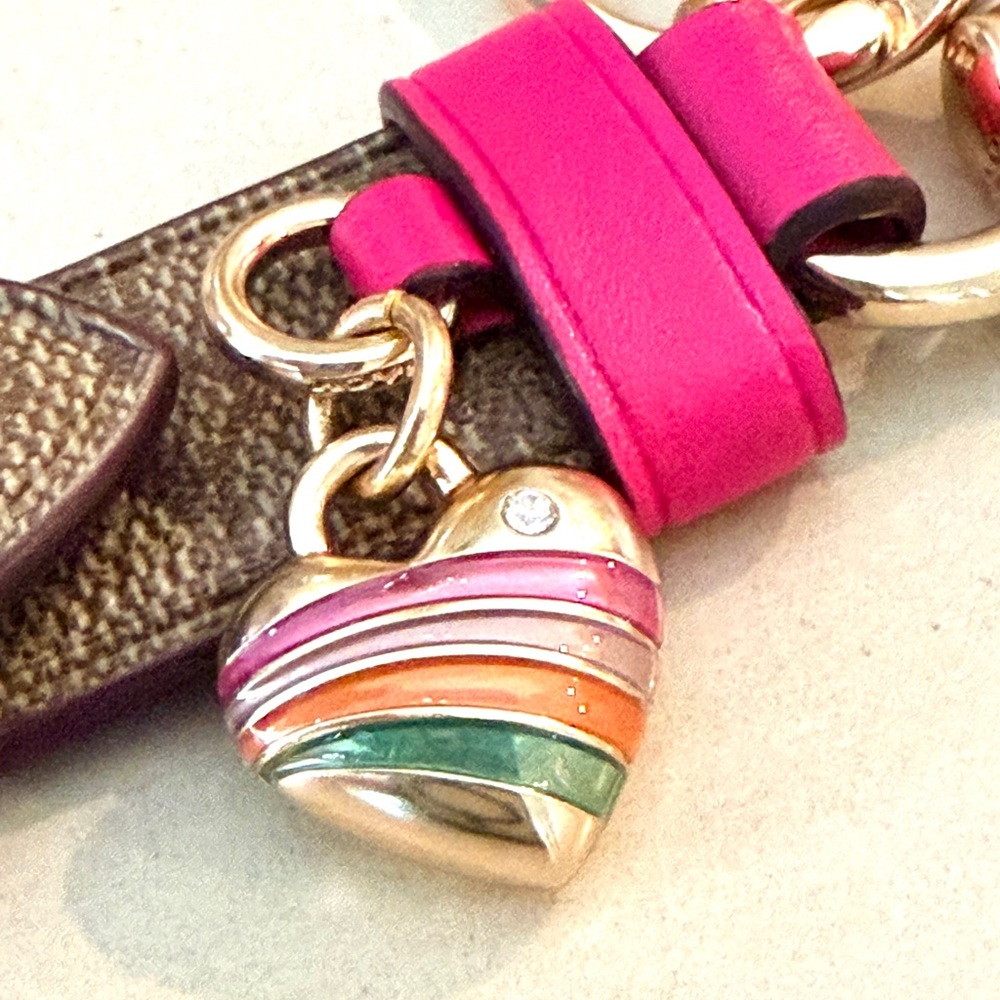 Coach Keychain with Pink and Gold Details - Picture 5 of 9